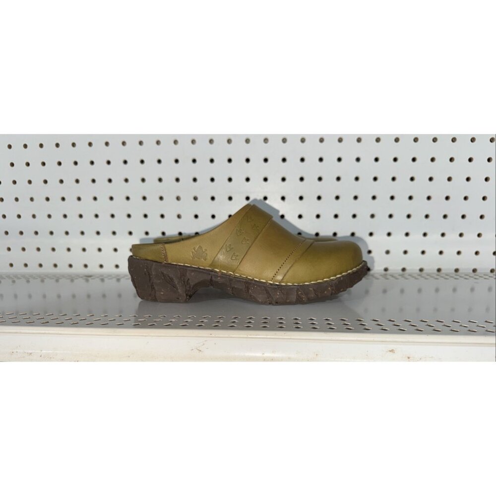 El Naturalista Womens Leather Slip On Mules Clogs Size EU 36 US 6 Green Spain